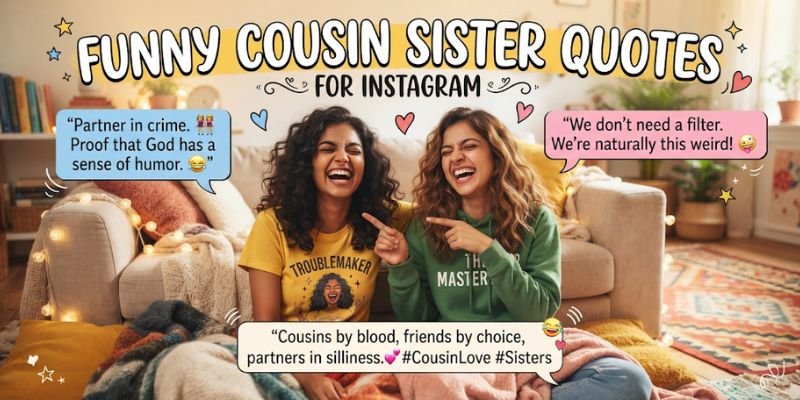 Funny Cousin Sister Quotes for Instagram