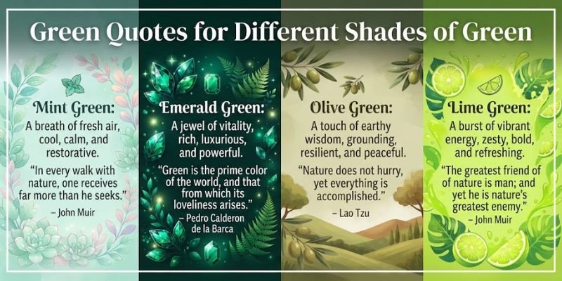 Green Quotes for Different Shades of Green