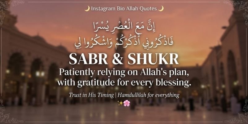 Instagram Bio Allah Quotes About Sabr & Shukr