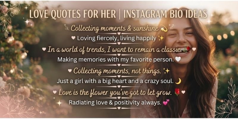 Love Quotes for Her to Use in an Instagram Bio