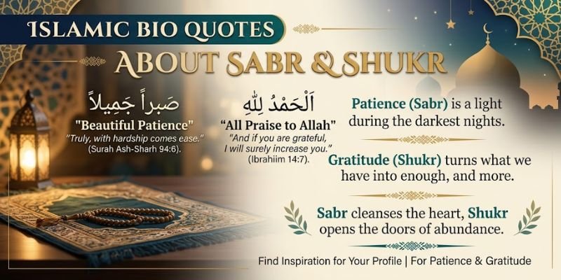 Islamic Bio Quotes About Sabr and Shukr